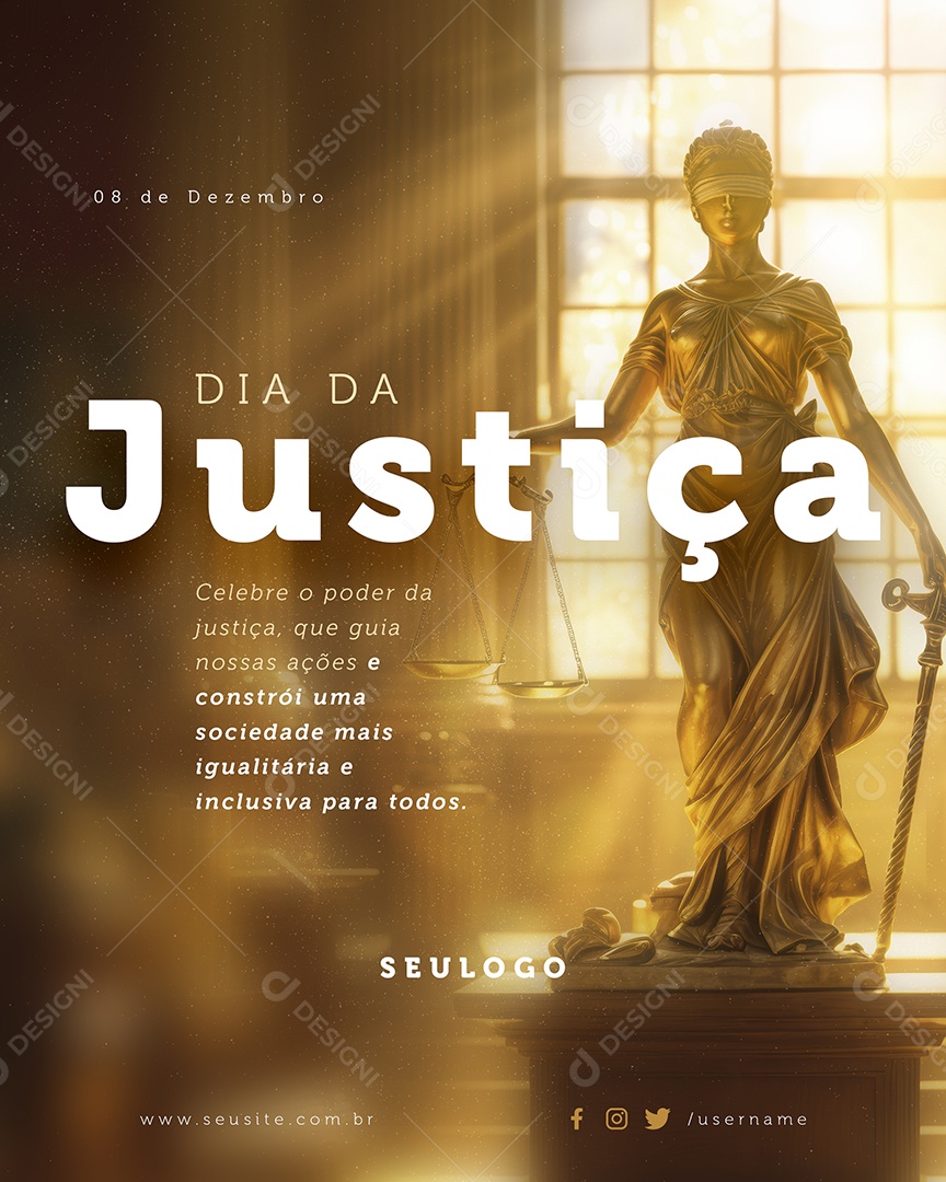 Dia da Justiça 08 de Dezembro Social Media PSD Editável
