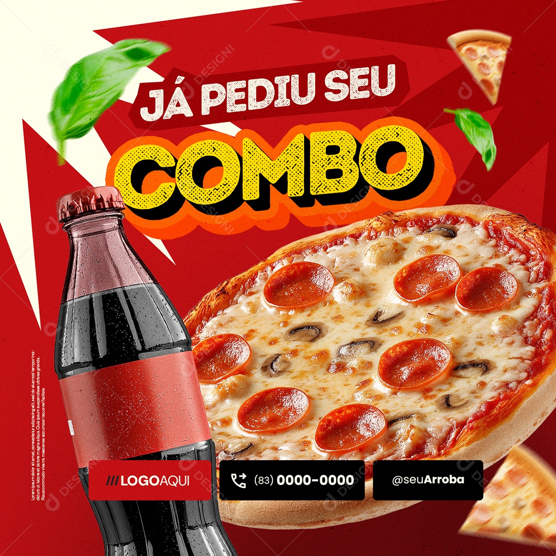 Pizzaria Já Pediu seu Combo Social Media PSD Editável