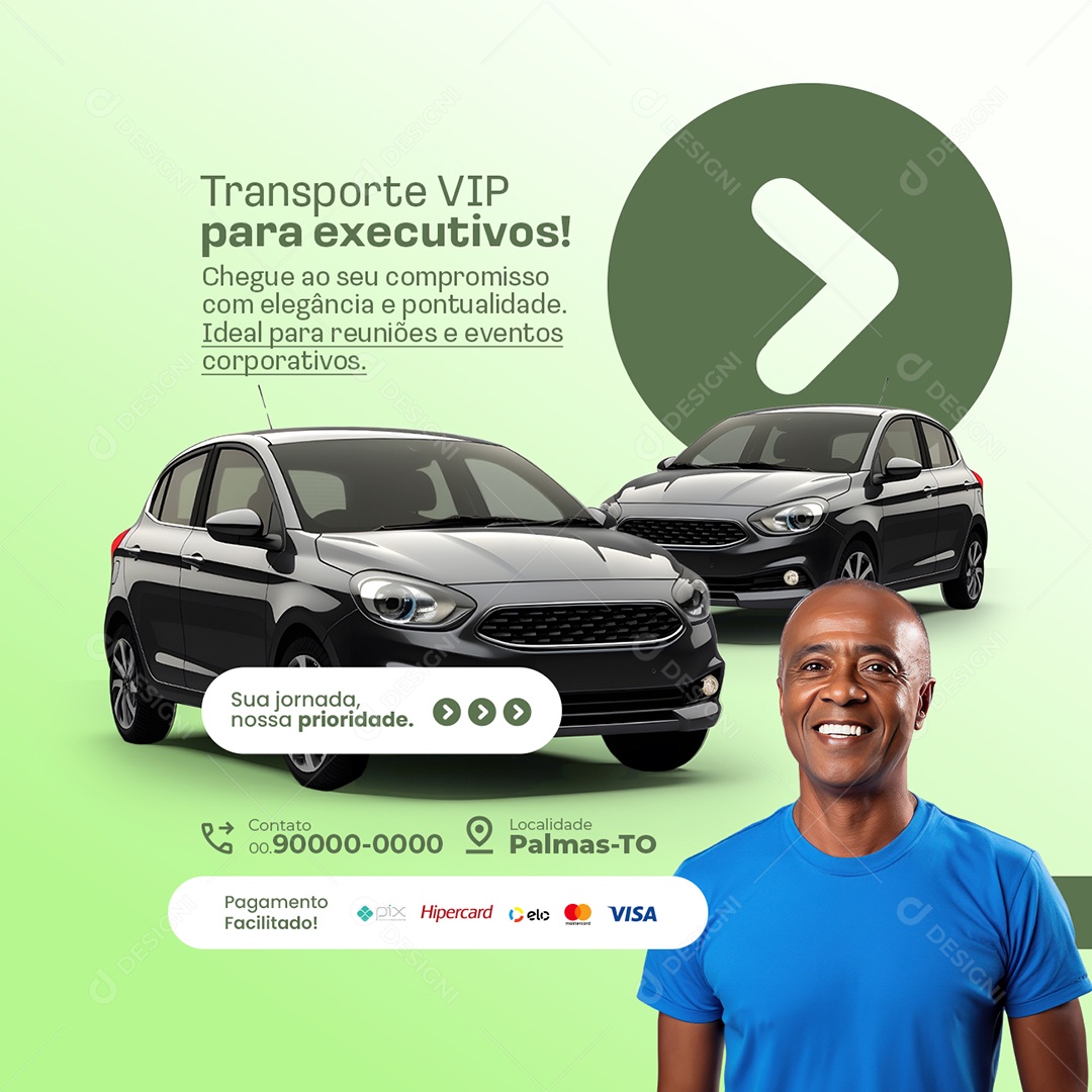 Uber Transporte Vip para Executivos Social Media PSD Editável