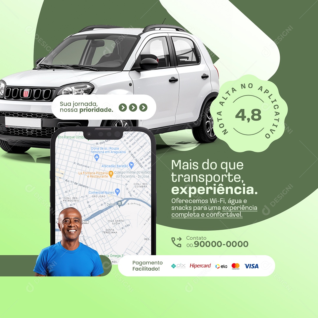 Uber Mais do Que Transporte Experiência Social Media PSD Editável