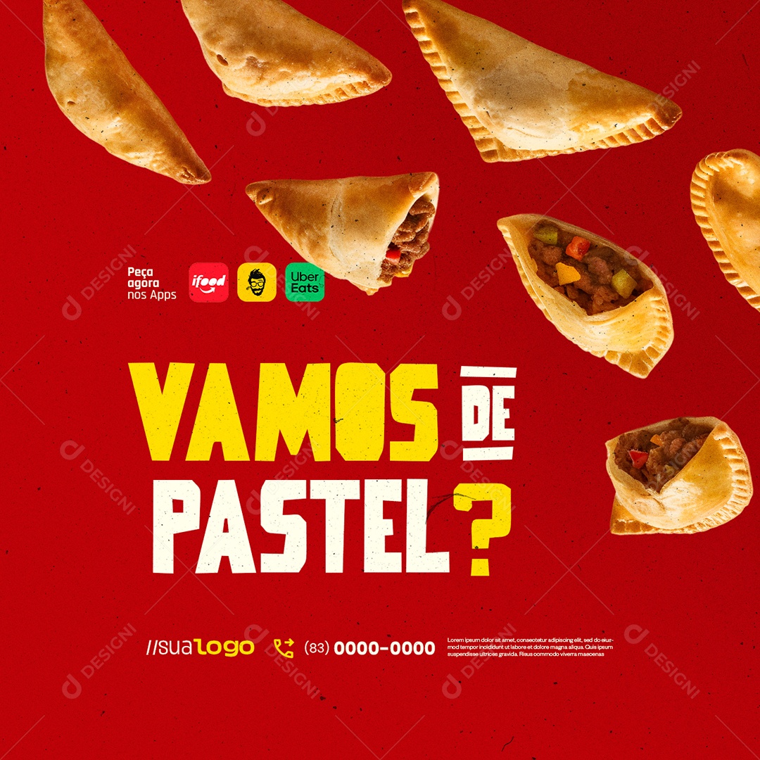 Social Media Pastelaria Vamos de Pastel PSD Editável
