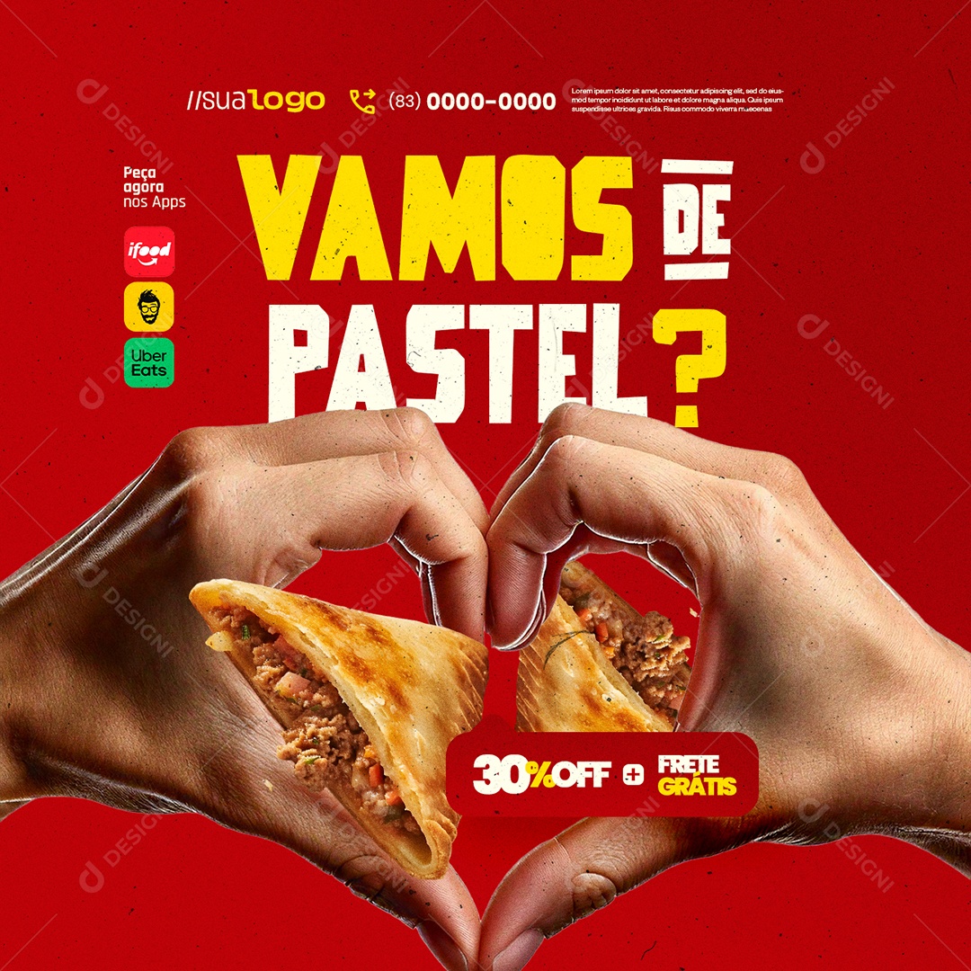 Pastelaria Vamos de Pastel Social Media PSD Editável