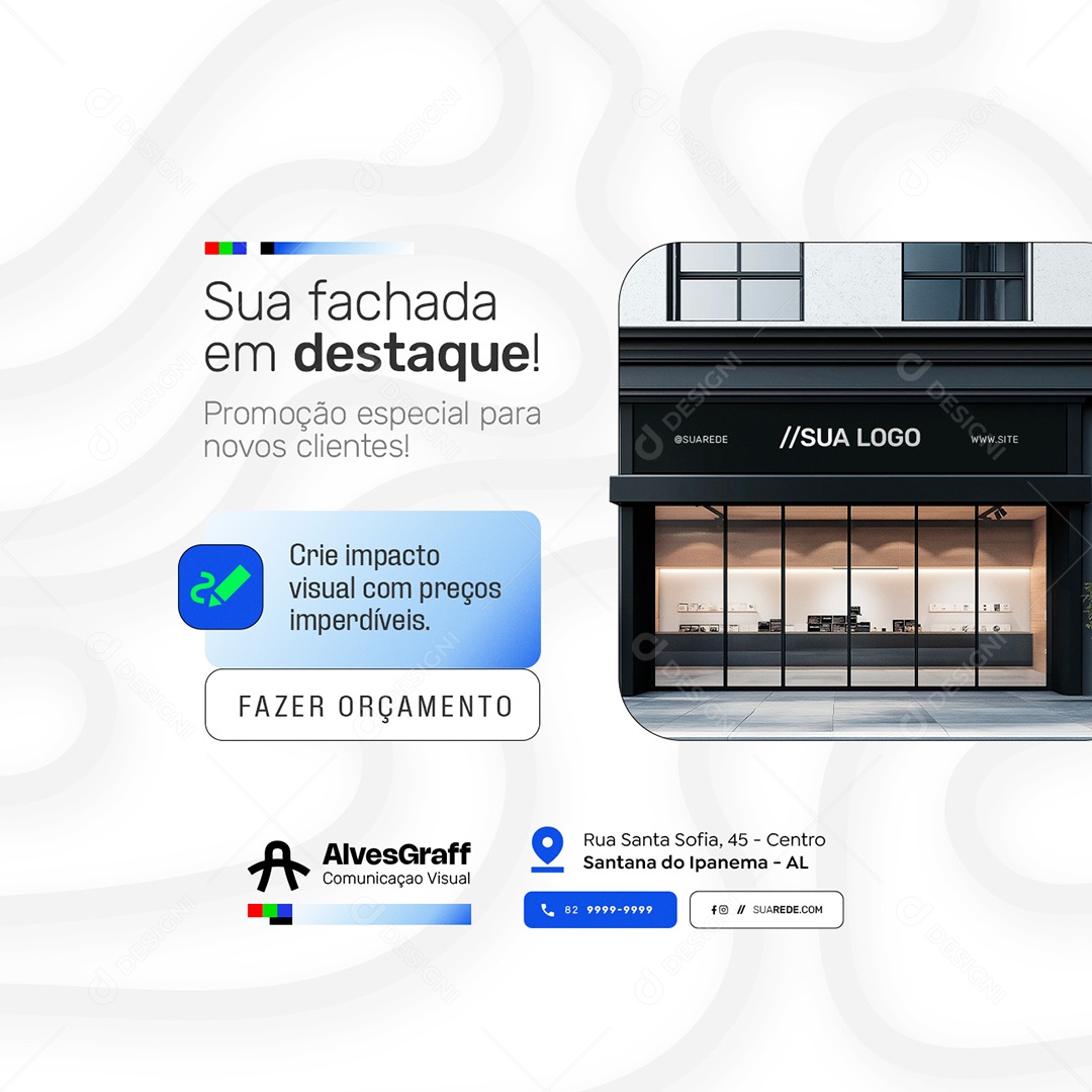 Gráfica Sua Fachada em Destaque Social Media PSD Editável