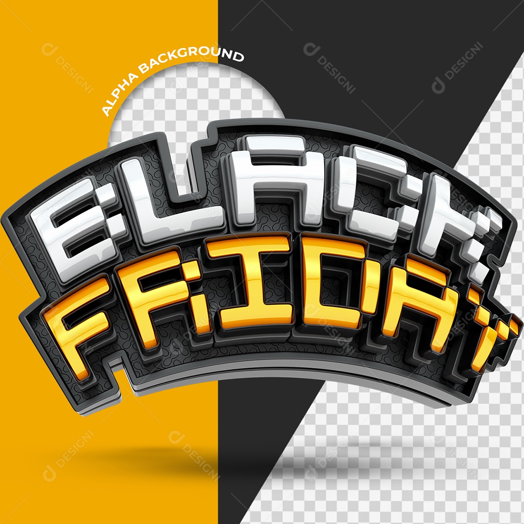 Black Friday Selo 3D Branco e Amarelo para Composição PSD