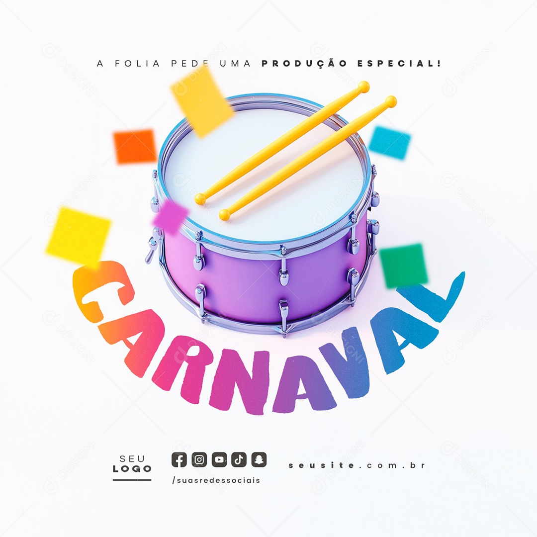 Carnaval A Folia Pede Uma Produção Especial Social Media PSD Editável