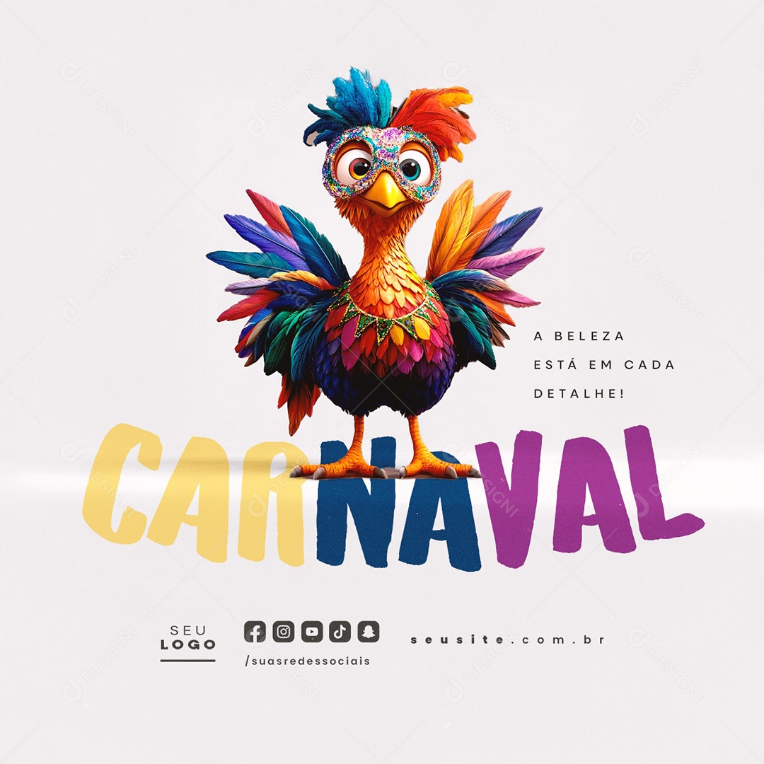 Carnaval A Beleza Está em Cada Detalhe Social Media PSD Editável