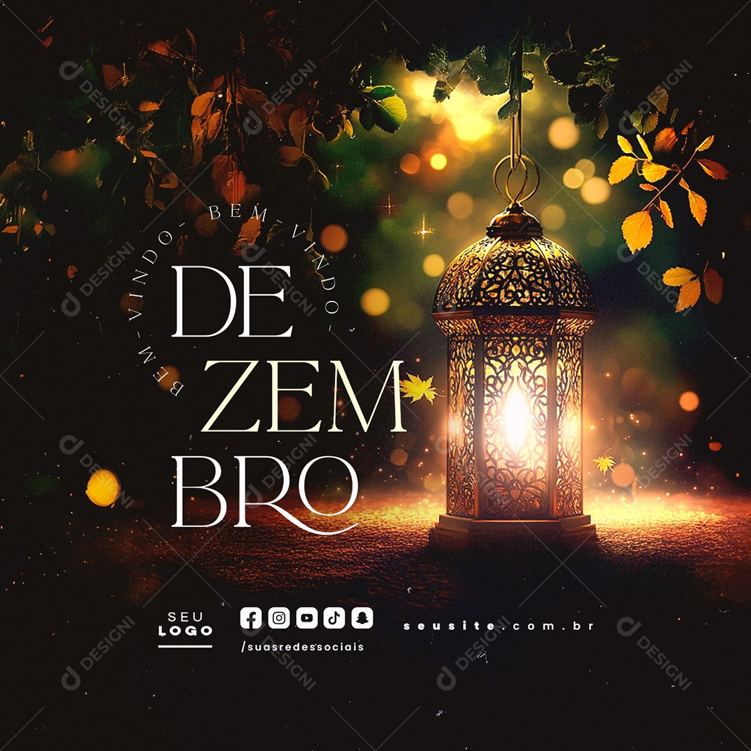 Bem Vindo Dezembro Social Media PSD Editável