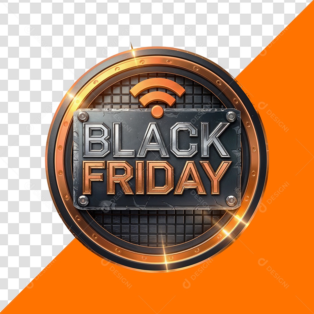 Black Friday Selo 3D  para Composição PSD