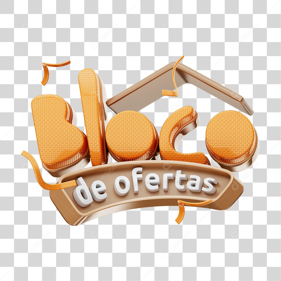 Selo 3D Bloco de Ofertas PNG Transparente