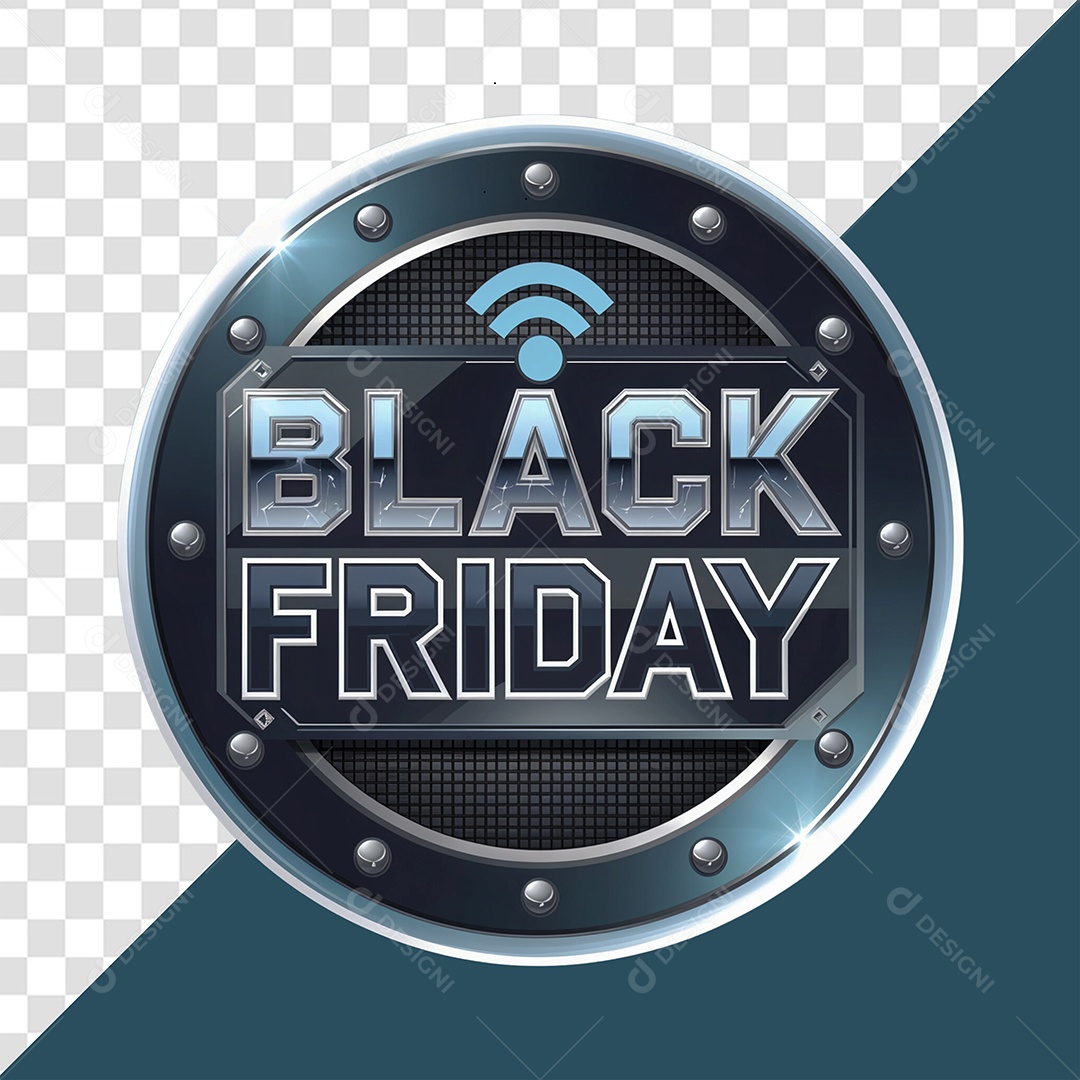 Black Friday Selo 3D  para Composição PSD