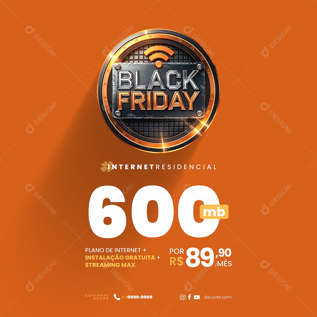 Black Friday Internet 600 MB Social Media PSD Editável