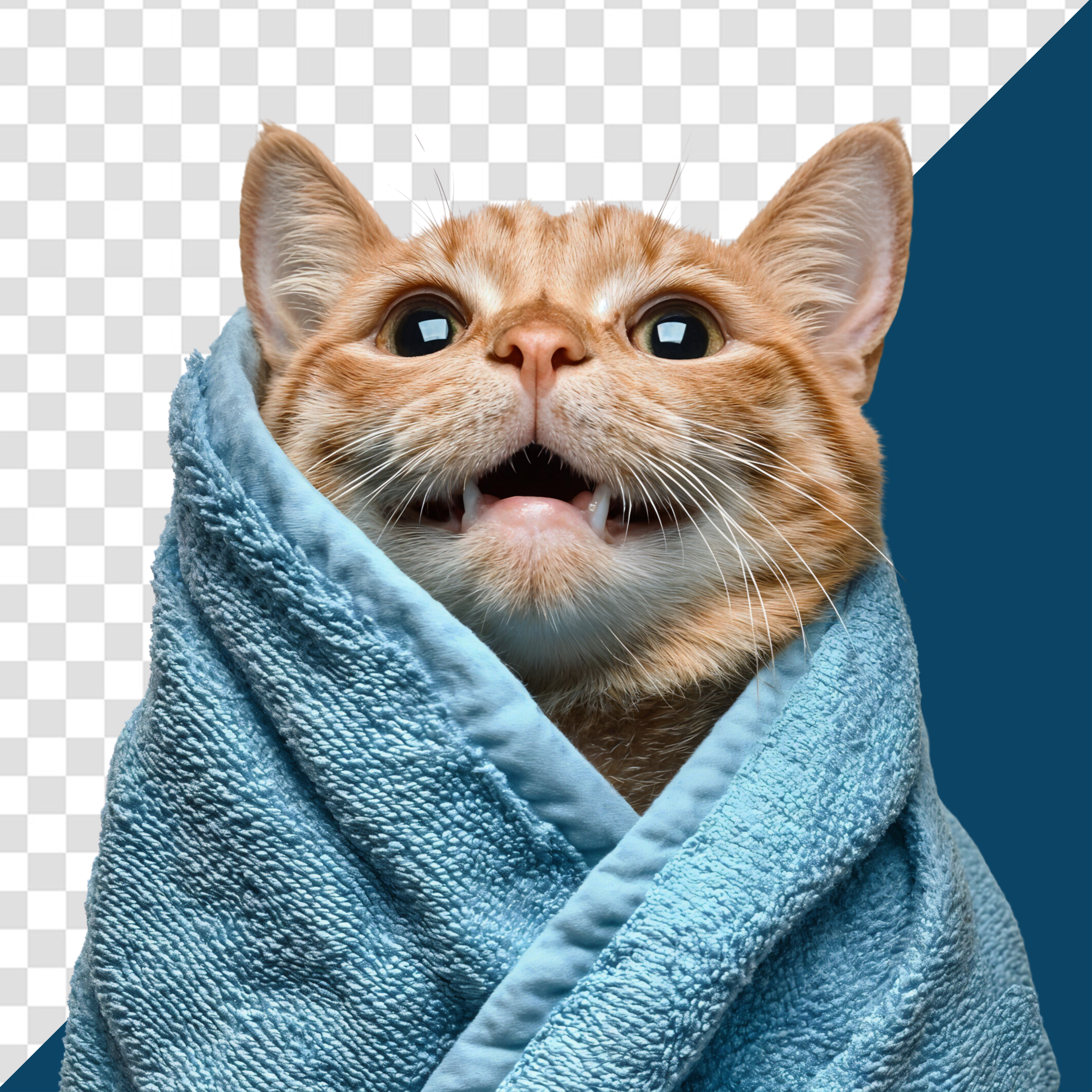 Gato De Toalha Elemento 3D para Composição PSD