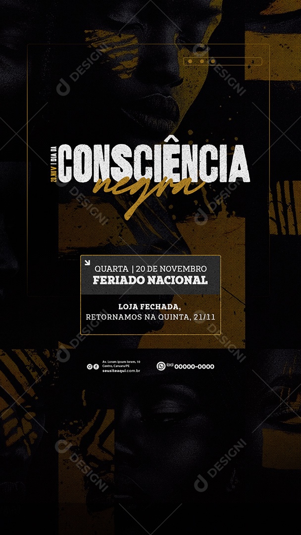 Story Communicated Day of Consciousness Black Social Media PSD Editable