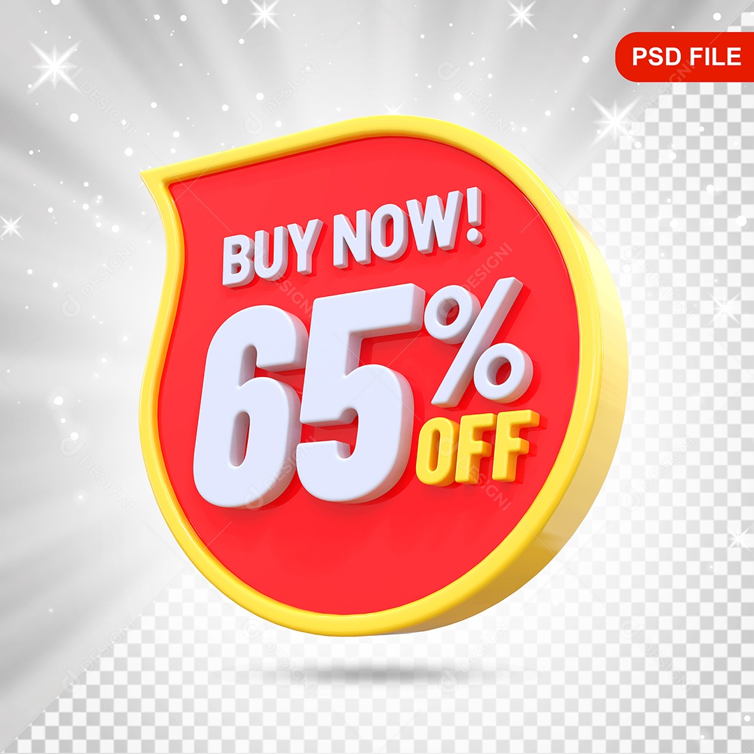Desconto 65% Colorido Compre Agora Elemento 3D Para Composição PSD