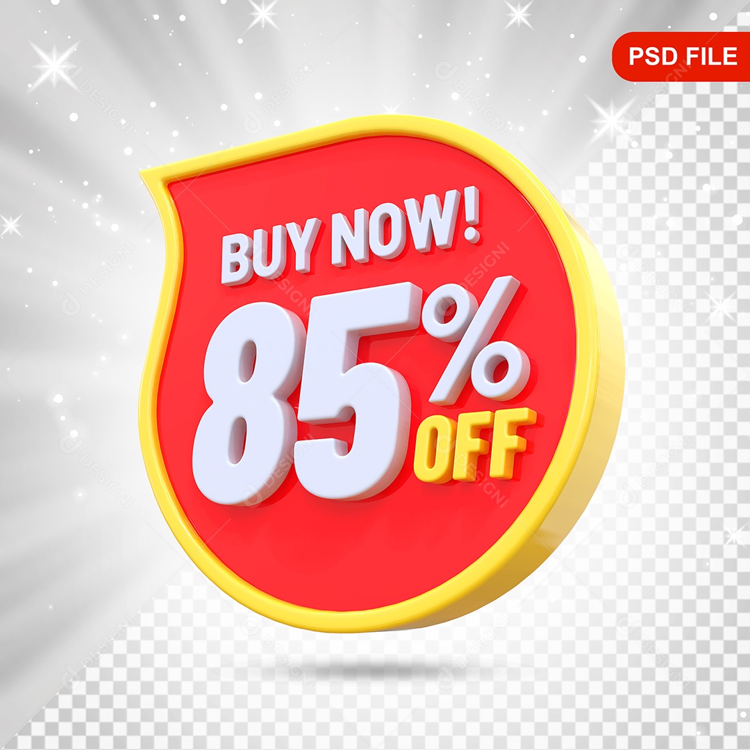 Desconto 85% Colorido Compre Agora Elemento 3D Para Composição PSD