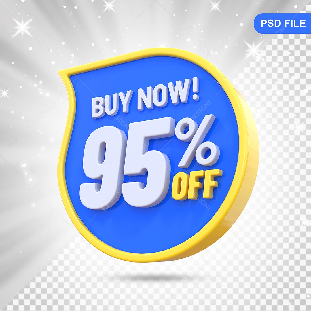 Desconto 95% Colorido Compre Agora Elemento 3D Para Composição PSD