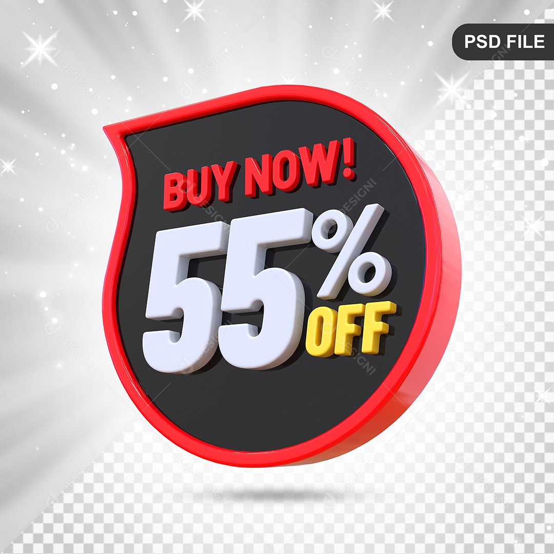 Desconto 55% Colorido Compre Agora Elemento 3D Para Composição PSD