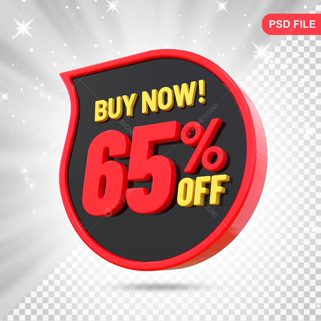 Desconto 65% Colorido Compre Agora Elemento 3D Para Composição PSD