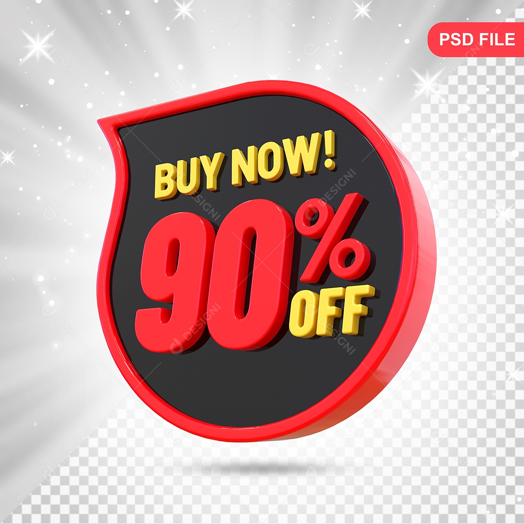 Desconto 90% Colorido Compre Agora Elemento 3D Para Composição PSD