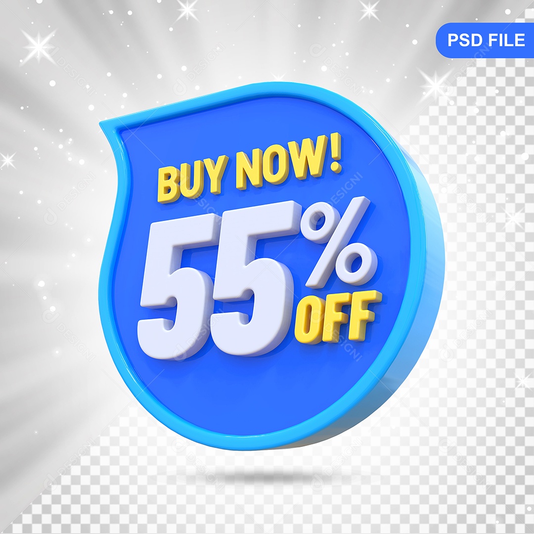 Desconto 55% Colorido Elemento 3D Para Composição PSD
