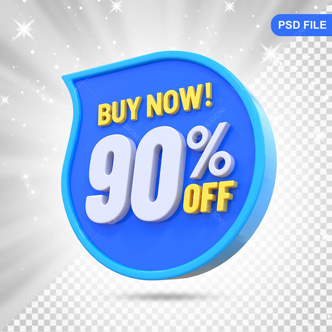 Desconto 90% Colorido Elemento 3D Para Composição PSD