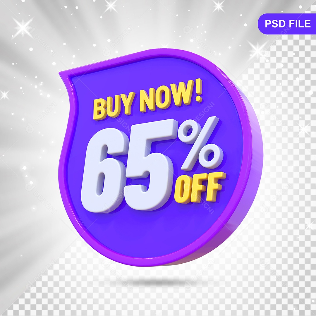 Desconto 65% Colorido Compre Agora Elemento 3D Para Composição PSD