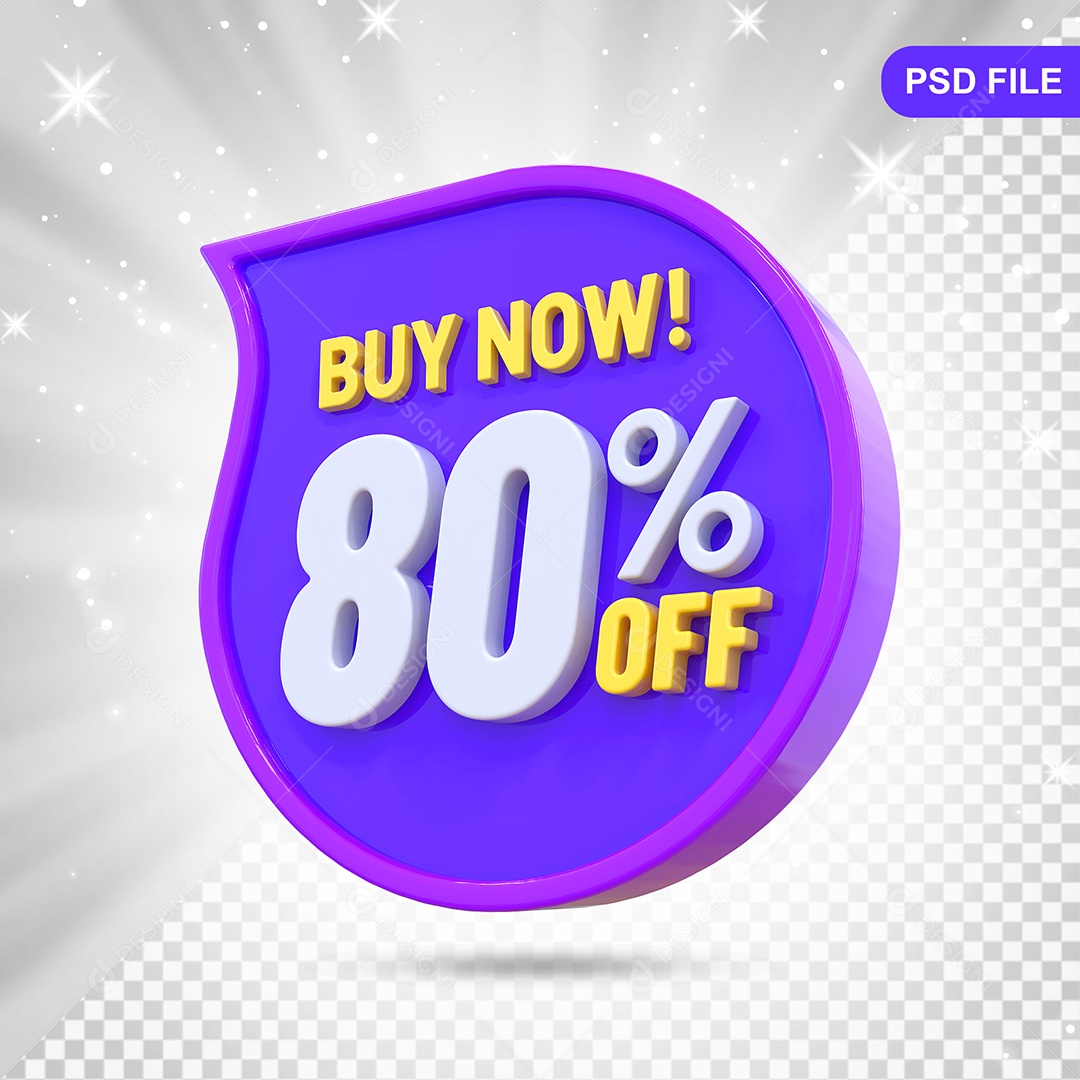 Desconto 80% Colorido Compre Agora Elemento 3D Para Composição PSD