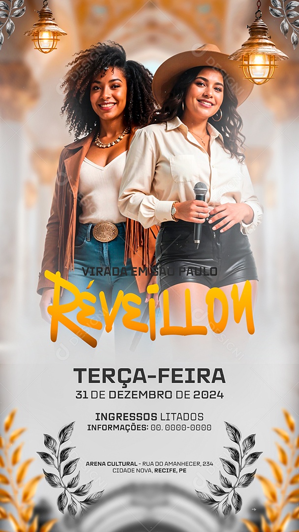 Story Flyer Shows Réveillon Social Media PSD Editável