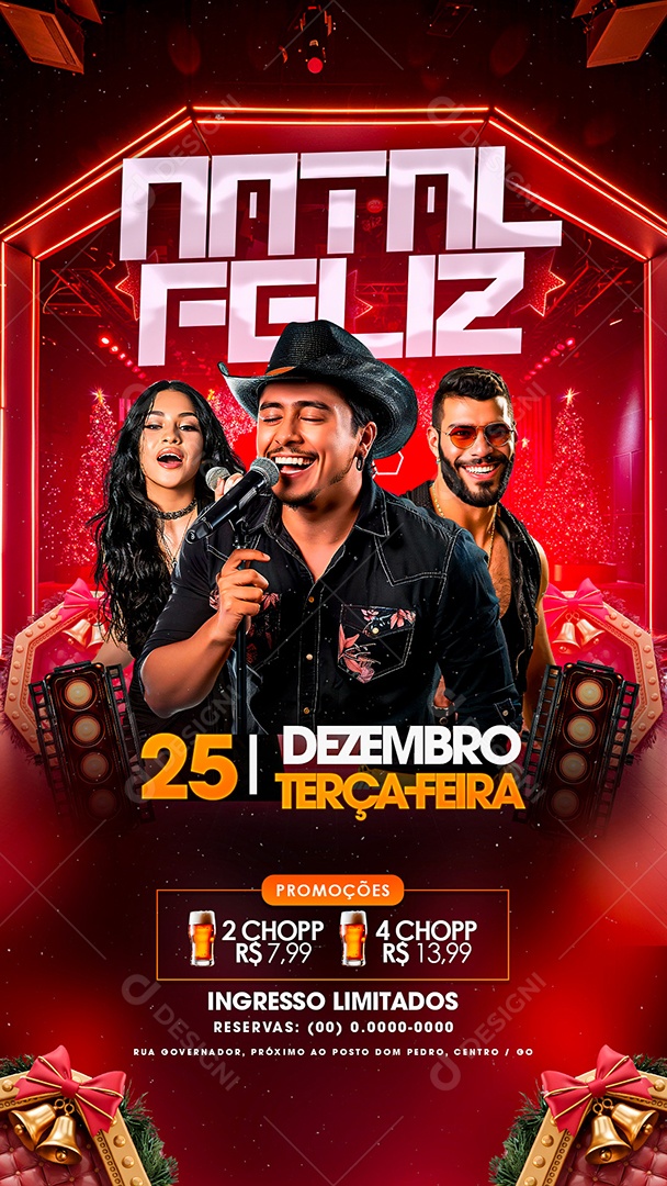 Story Flyer Christmas Shows Happy Social Media PSD Editable