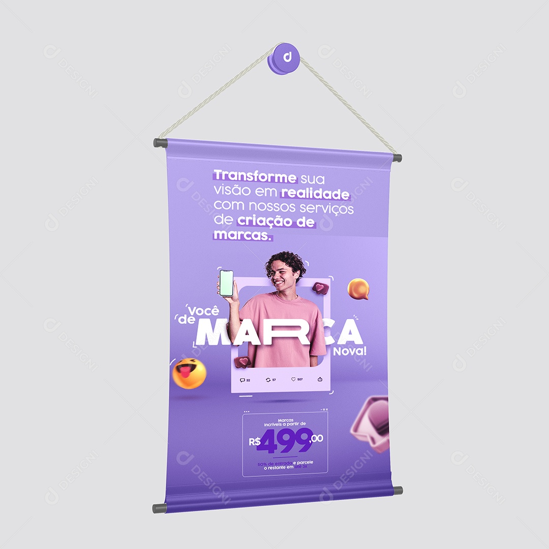 Mockup de Banner Tecido PSD Editável