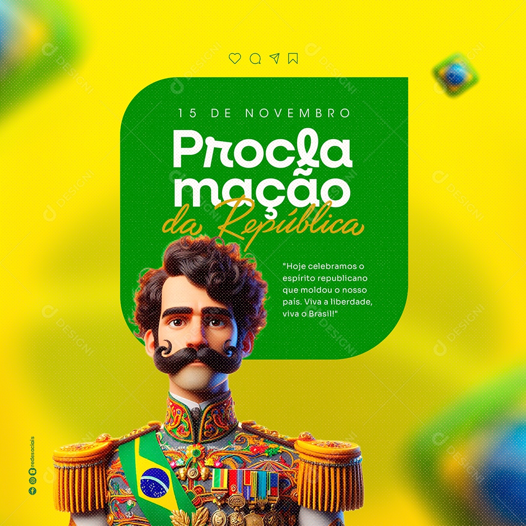 Proclamação da República 19 de Novembro Social Media PSD Editável