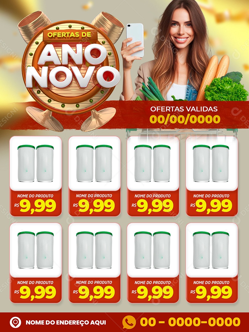 Ofertas de Ano Novo Social Media PSD Editável