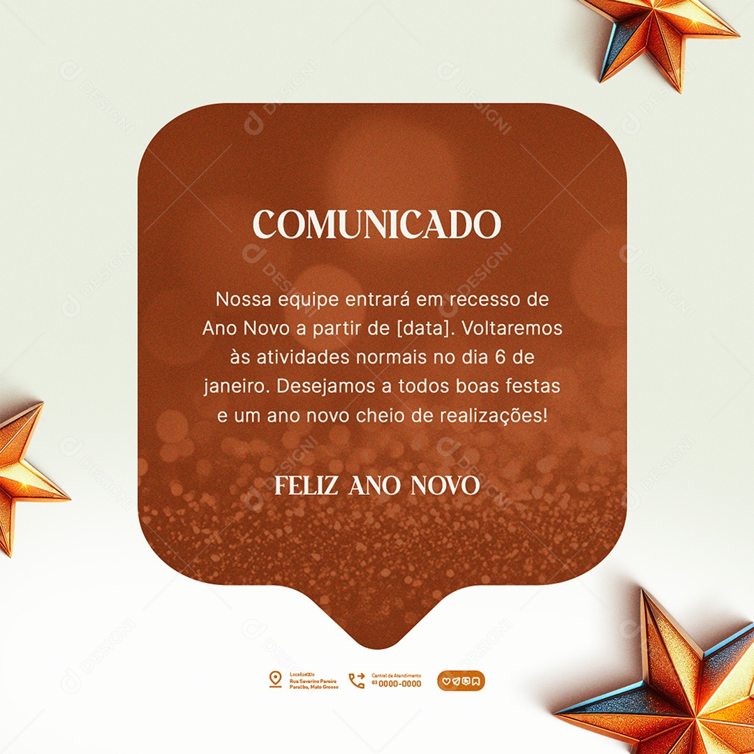 Communicated New Year Happy New Year Social Media PSD Editable