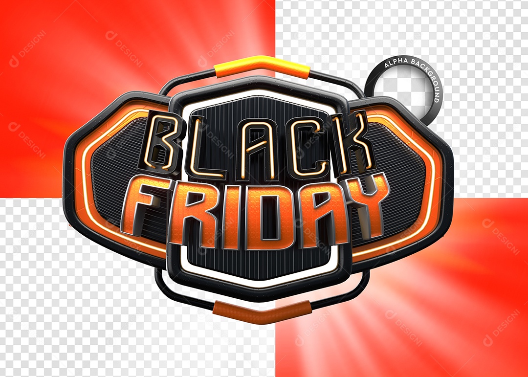 Black Friday Selo 3D para Composição PSD