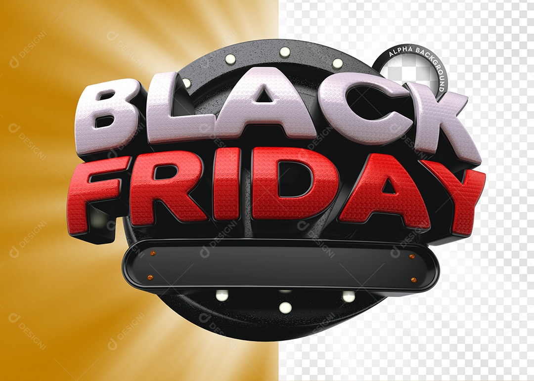 Black Friday Selo 3D para Composição PSD