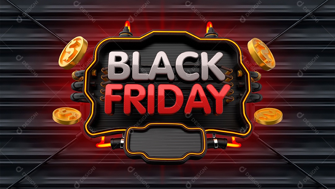Black Friday Selo 3D para Composição PSD