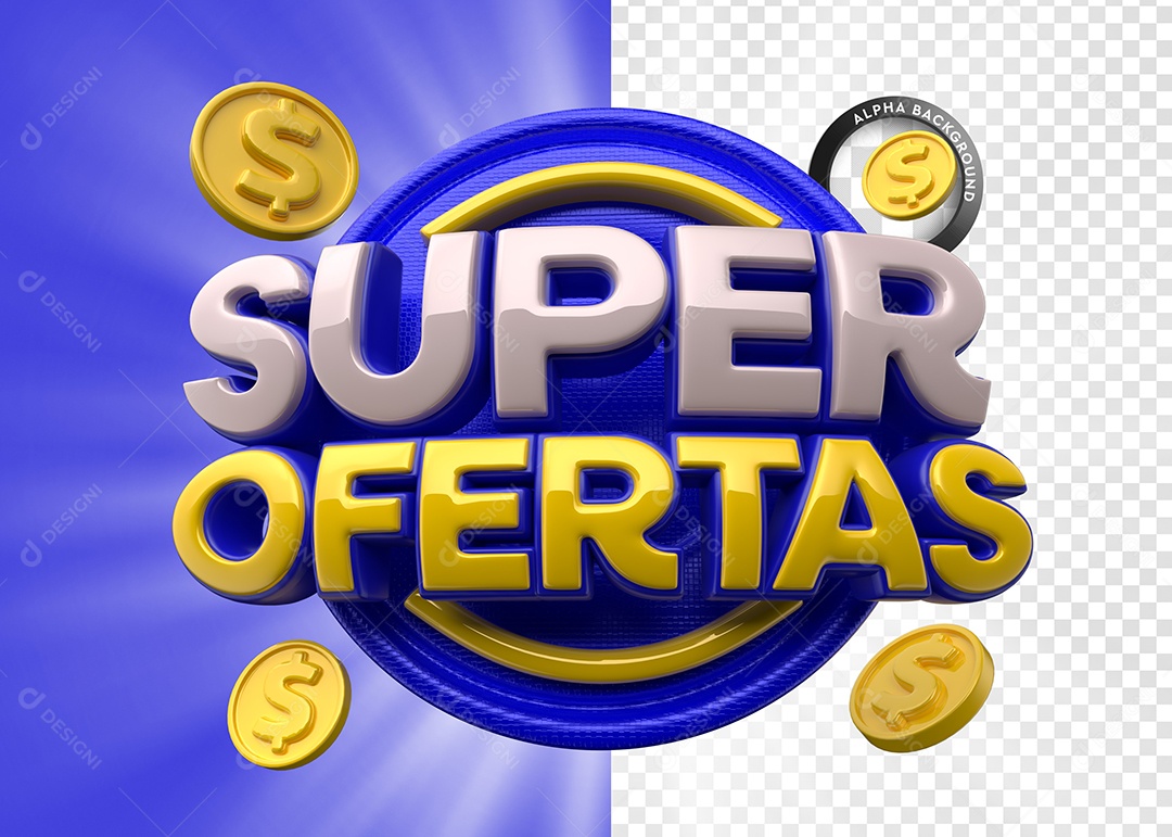 Super Ofertas Selo 3D para Composição PSD