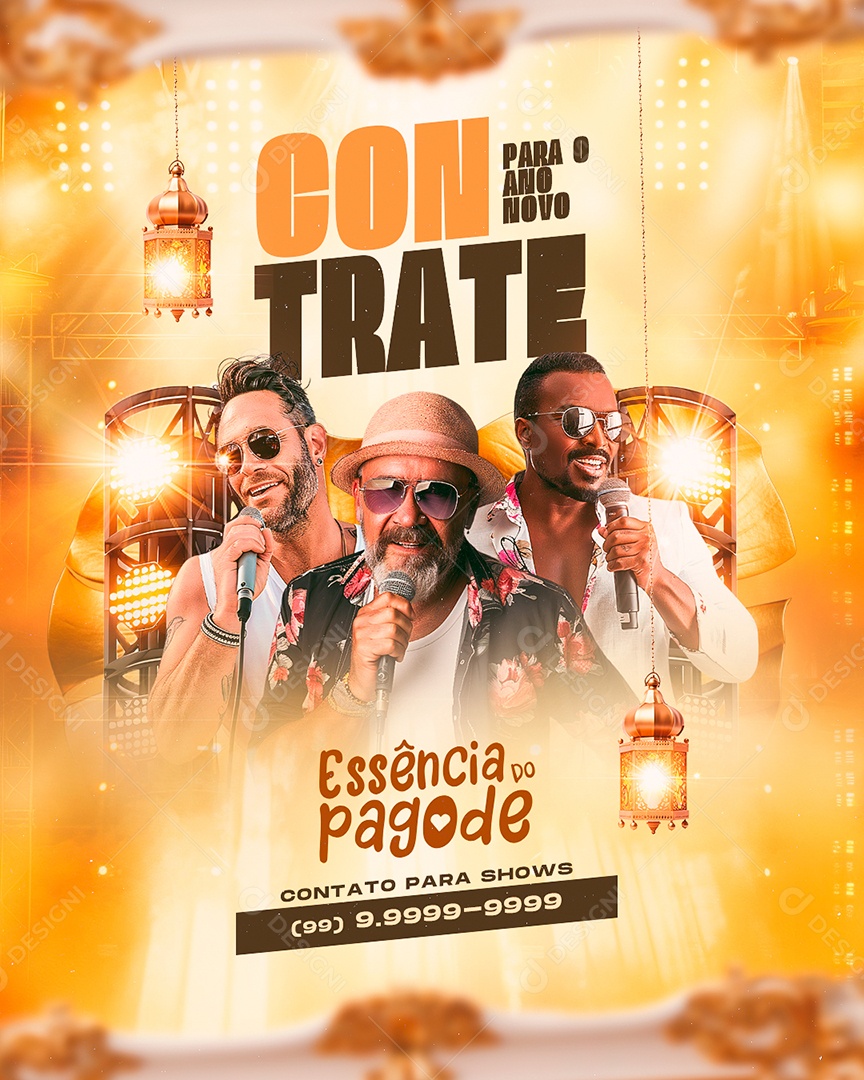 Flyer Contrate Para o Ano Novo Social Media PSD Editável