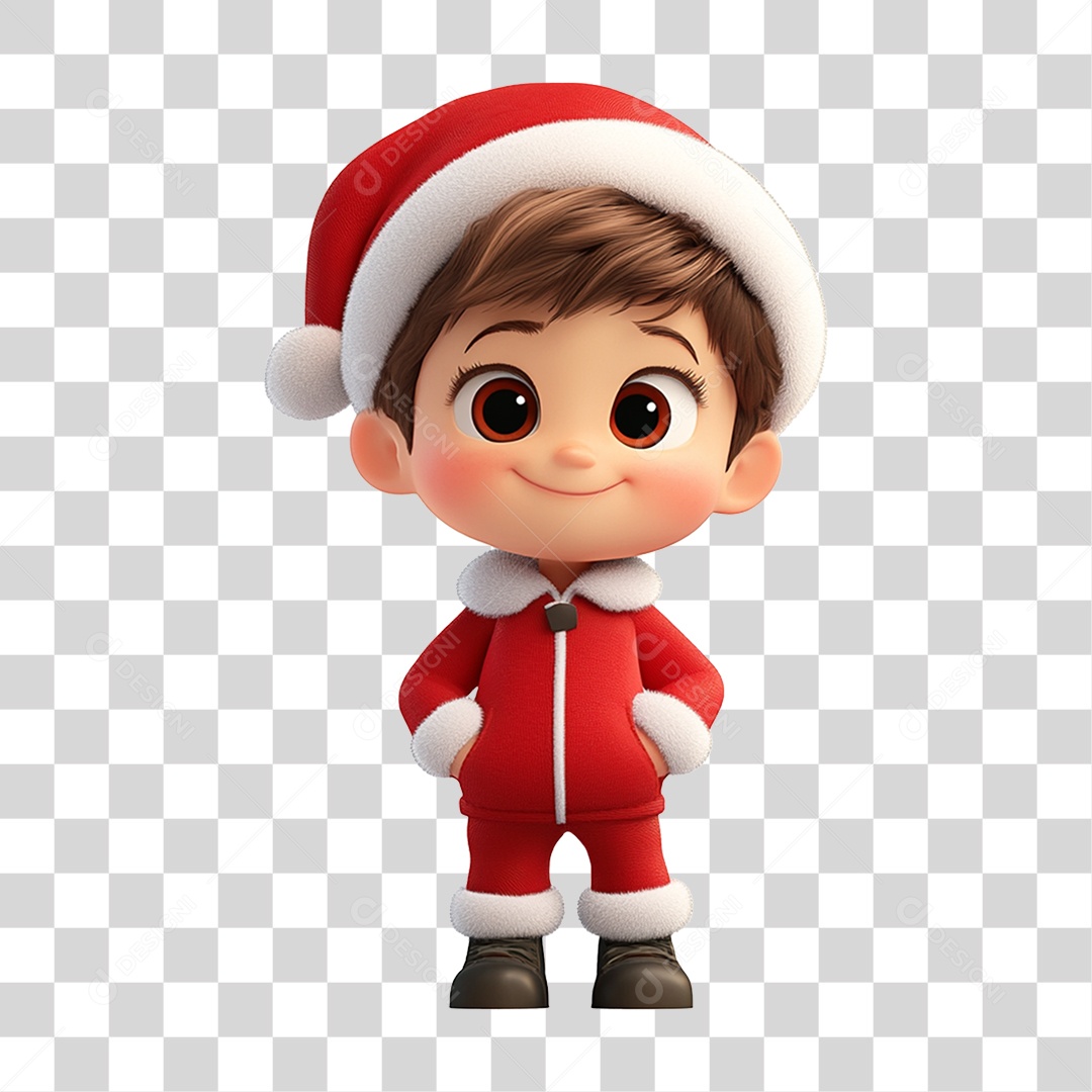 Personagem Criança Vestida para o Natal PNG Transparente
