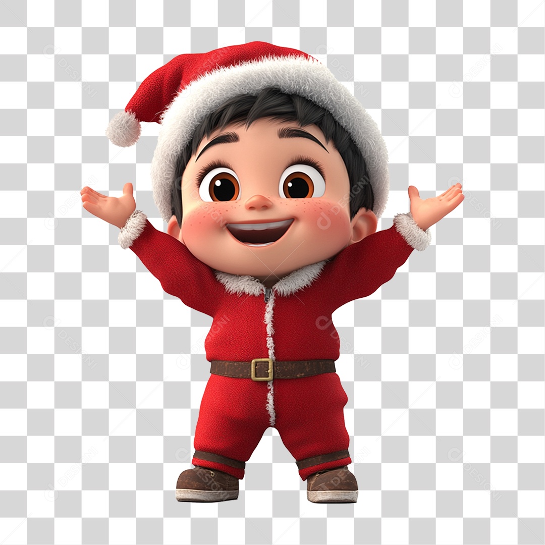 Personagem Criança Vestida para o Natal PNG Transparente