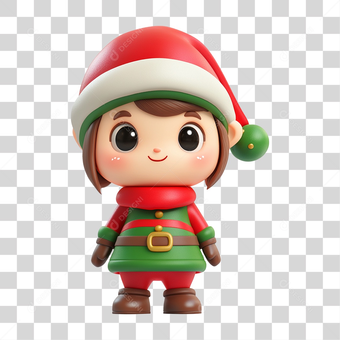 Personagem Criança Vestida para o Natal PNG Transparente