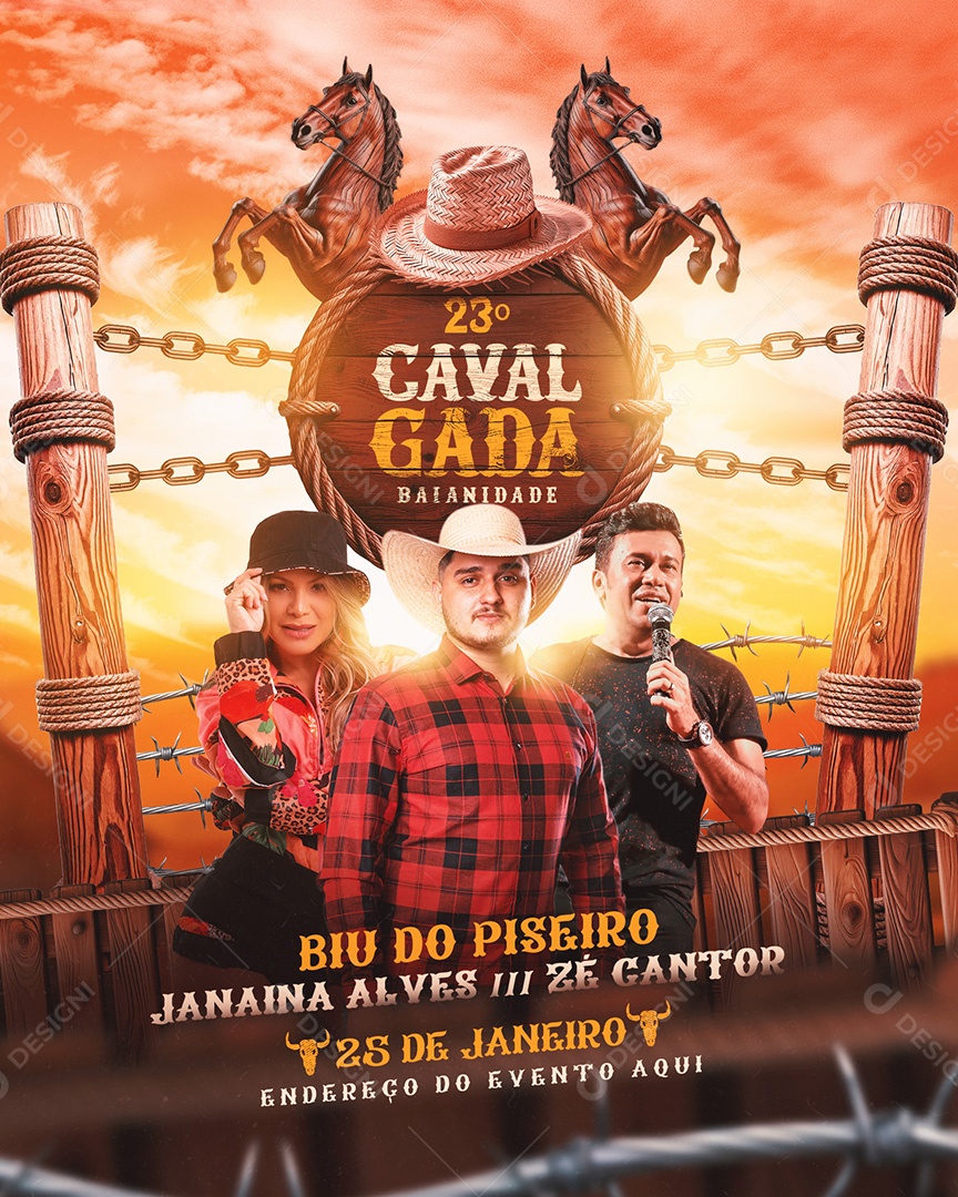 Flyer Cavalgada Social Media PSD Editável