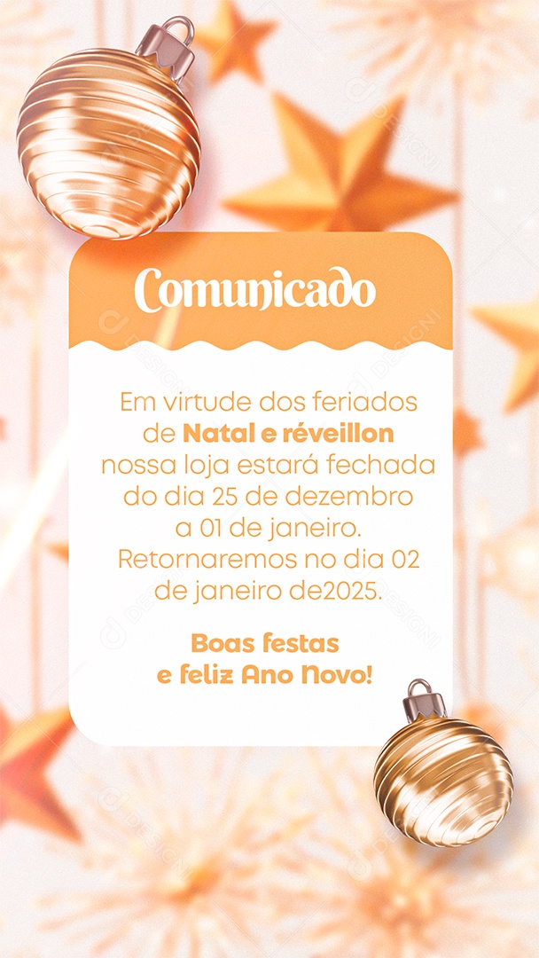 Story Comunicado Loja Social Media PSD Editável