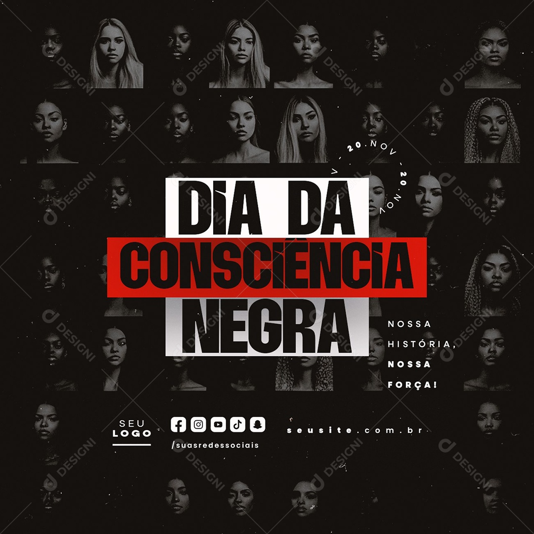 Social Media Dia da Consciência Negra 20 de Novembro PSD Editável