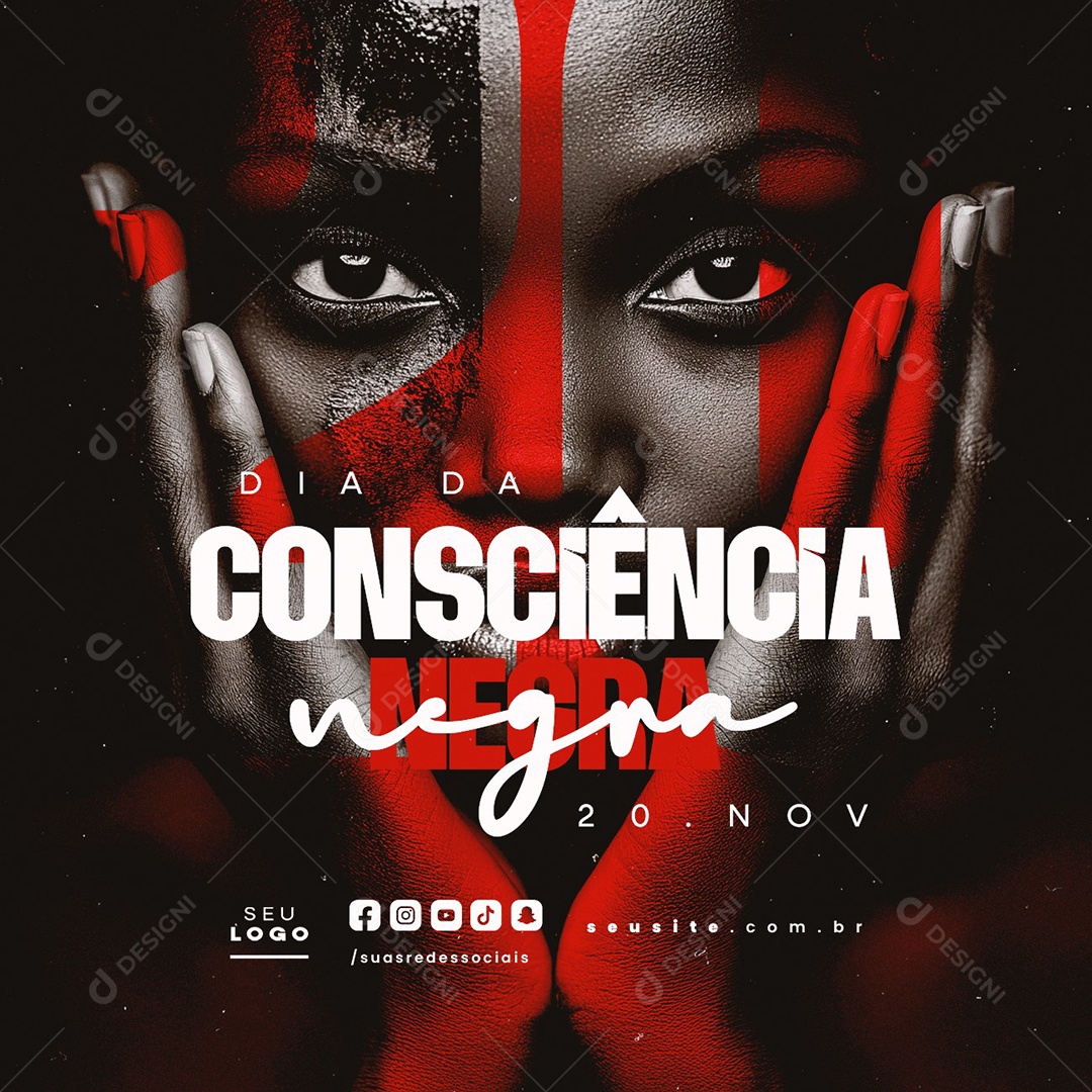 Dia da Consciência Negra 20 de Novembro Social Media PSD Editável
