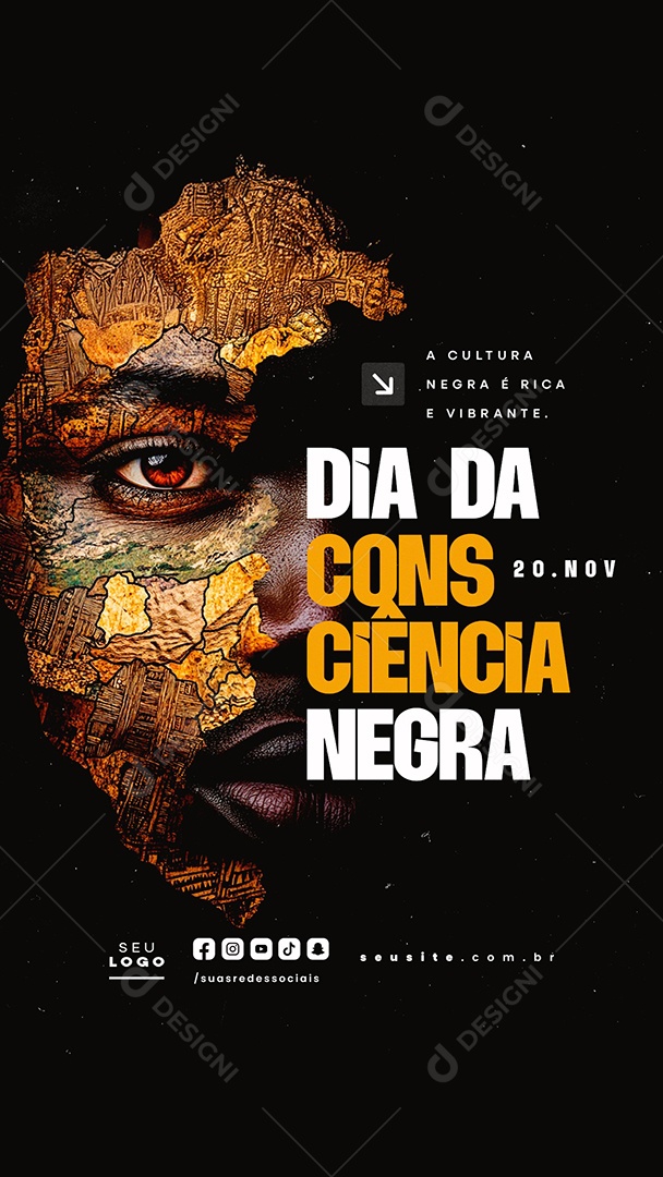 Story Dia da Consciência Negra 20 de Novembro Social Media PSD Editável