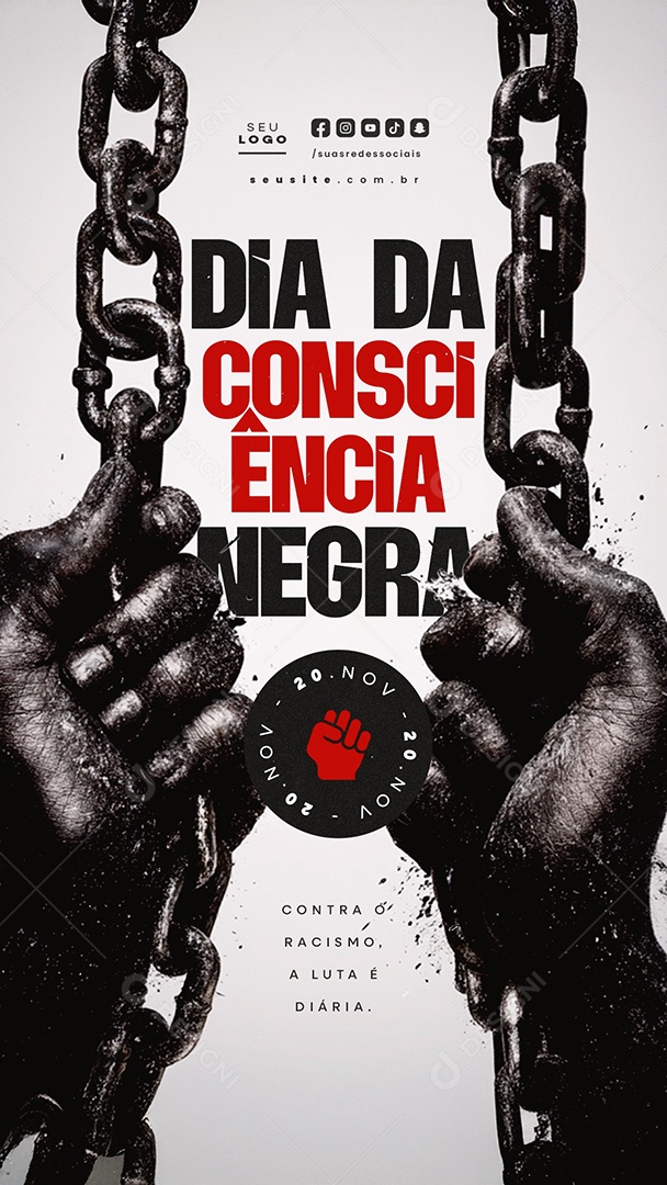 Story Dia da Consciência Negra 20 de Novembro Social Media PSD Editável