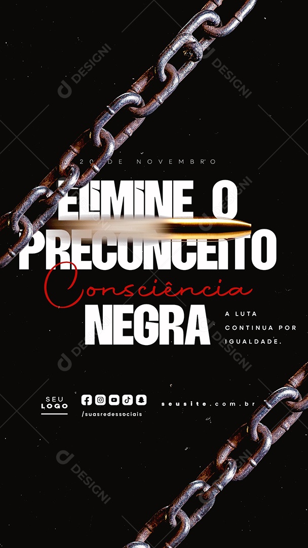 Story Dia da Consciência Negra 20 de Novembro Social Media PSD Editável