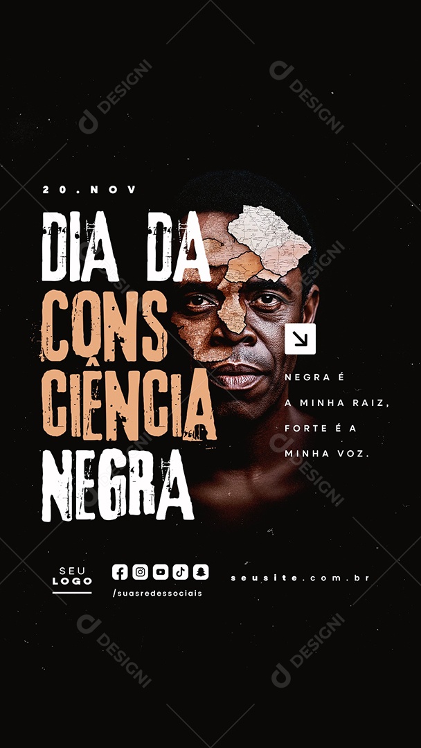 Story Dia da Consciência Negra 20 de Novembro Social Media PSD Editável