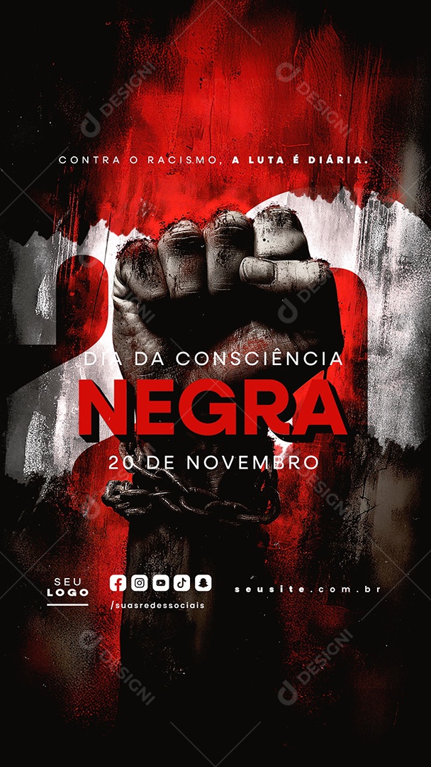 Story Dia da Consciência Negra 20 de Novembro Social Media PSD Editável
